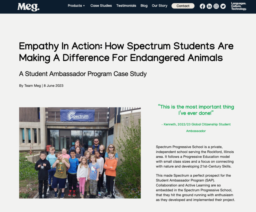 Meg Languages' Case Study on Spectrum School's EfEA Project!